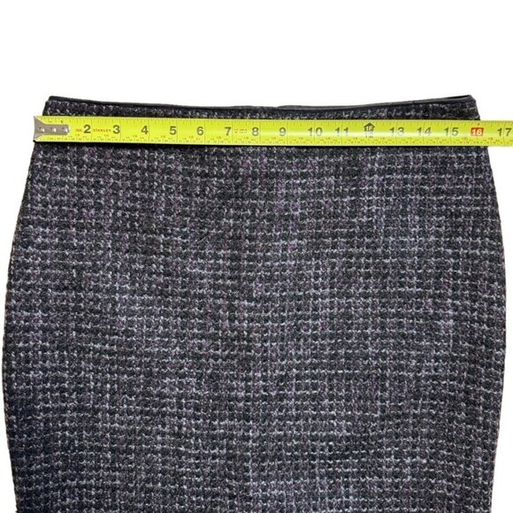 Dalia Collection‎ Modern Fit Gray Purple Woven Knit Straight Pencil Skirt - Picture 9 of 11